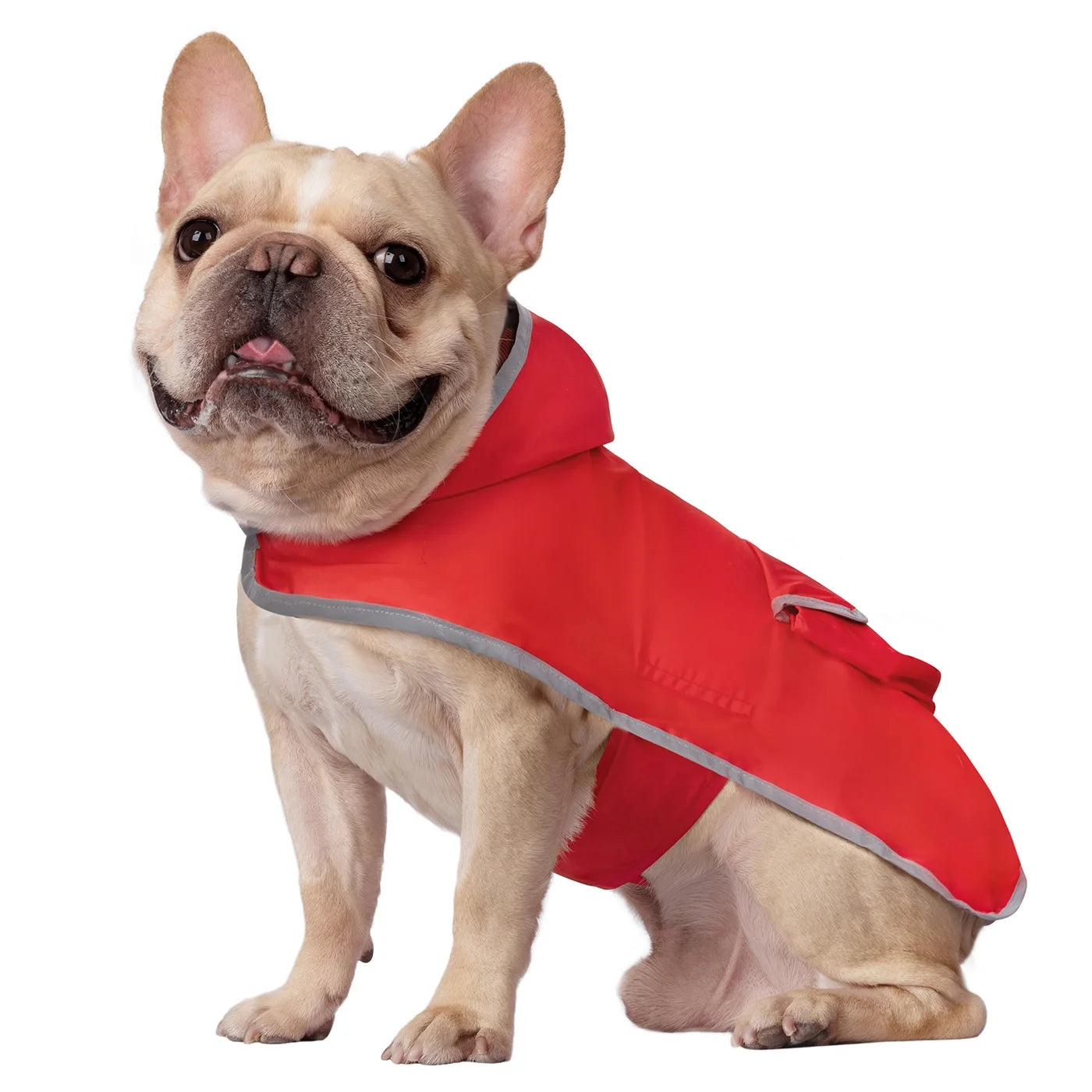 Reversible Dog Raincoat Hooded Slicker Poncho Rain Coat Jacket for Small Medium Large Dogs Buffalo Plaid / Red M