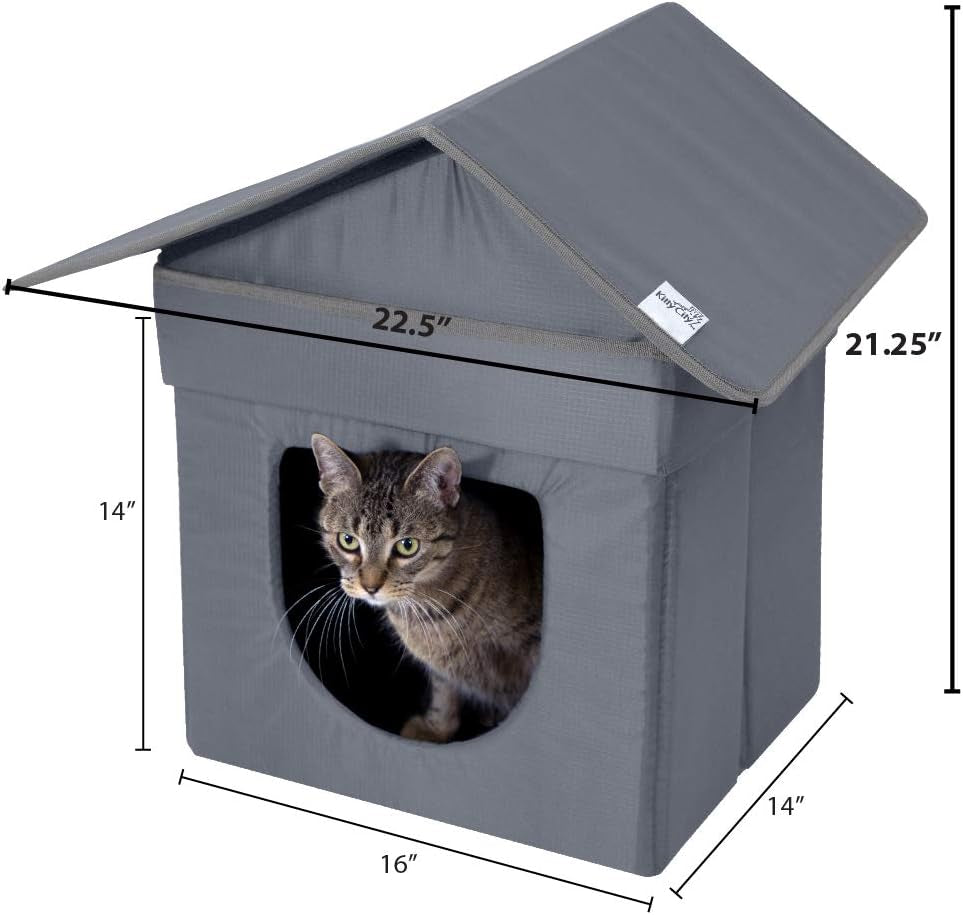 Outdoor Stackable Cat House, Cat Cube, Water Resistant Condo, Outdoor Heated Cat House