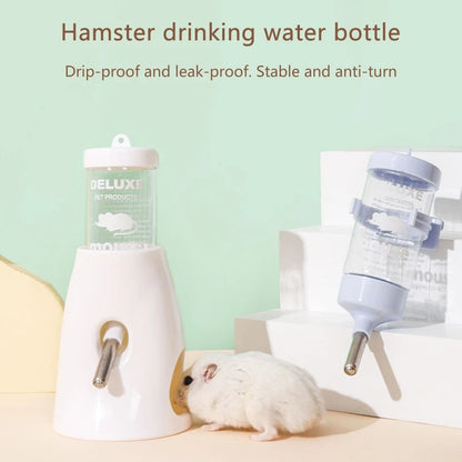 Small Animal Plastic Water Bottle with Stand Holder 2.7 Oz No Drip Waterer for Hamster Guinea Pig Rabbit for Glass Tank