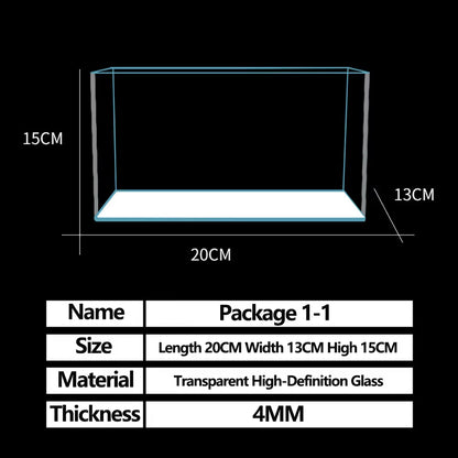 Fish Tank Transparent Glass Rectangular Aquarium Small and Medium Balcony Living Room Decoration Lazy Ecological Fish Tank