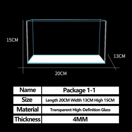 Fish Tank Transparent Glass Rectangular Aquarium Small and Medium Balcony Living Room Decoration Lazy Ecological Fish Tank