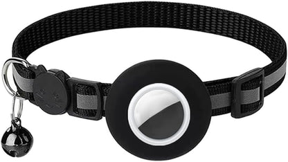 Breakaway Airtag Cat Collar with Reflective Strip, Compatible with Airtag – Lightweight and Adjustable Kitten Collar for Boy and Girl Kittens, Includes Safety Release Buckle and Bell