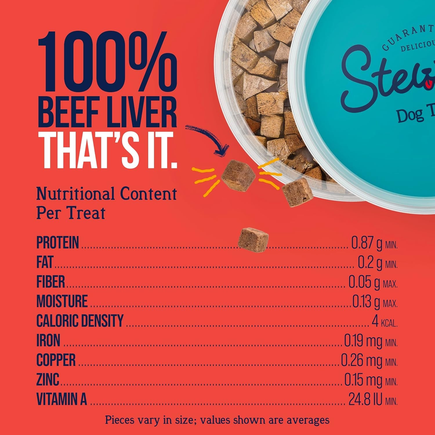 100% Beef Liver Dog Treats, 14 Oz Tub, ~315 Pieces, Freeze Dried Raw, Single Ingredient, 50% Protein Training Treats or Meal Topper, Grain Free, Gluten Free