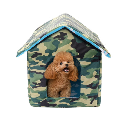 Outdoor Cat House Kitty Shelter Pet Cave Bed for Small Dog Puppy Cat Waterproof Foldable, S