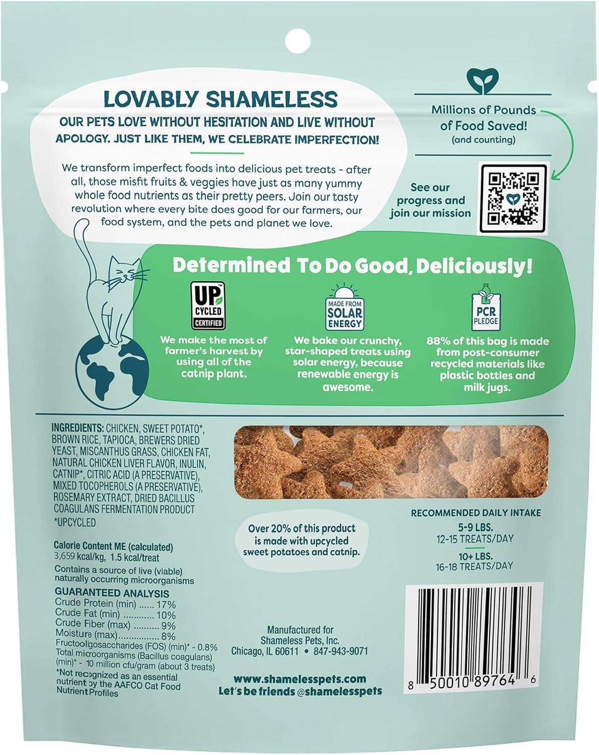 Crunchy Cat Treats - Catnip Treats for Cats with Digestive Support, Natural Ingredients Kitten Treats with Real Chicken, Healthy Flavored Feline Snacks - Catnip N Chill, 3-Pk