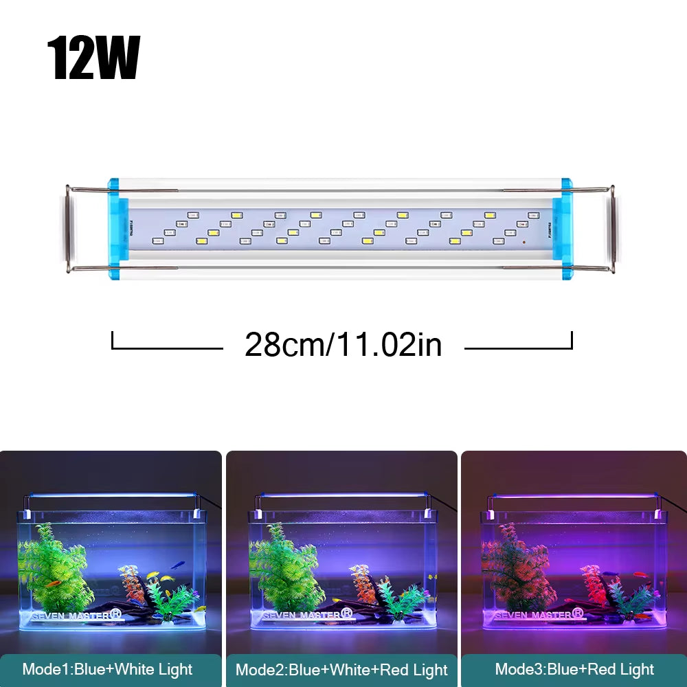 18~70CM Super Bright Lamp LED Aquarium Light for Aquatic Plant Fish Tank Extensible Clip Lamp 90~260V
