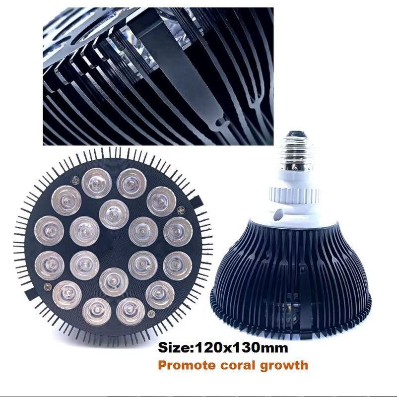 Full Spectrum LED Aquarium Reef Light Grow Lamp Fish Tank Bulb for Coral Fish Saltwater Nanotank Plant SPS LPS