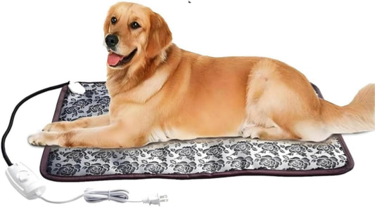Dog Heating Pad Heated Cat Bed Puppy Heating Pad for Whelping New Born Pet | Indoor Use Waterproof Extra Large Crate House Home Use 110 Volt Adjustable Temperature Control Auto Overheat Shut Off