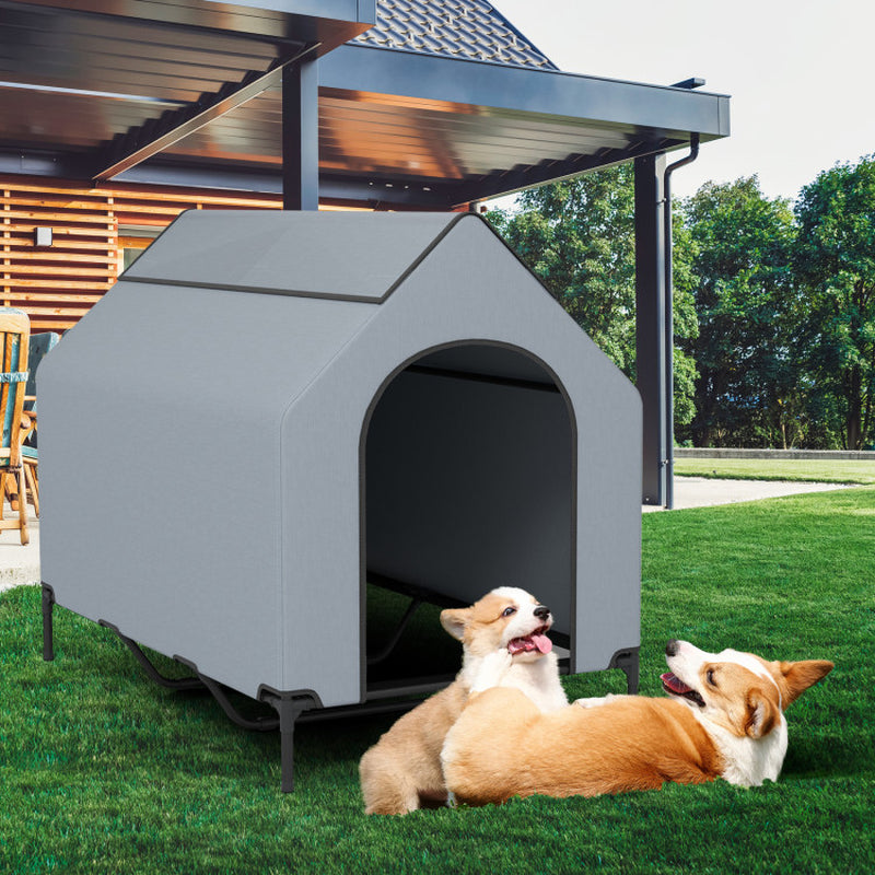 Large/Middle/Small Outdoor Elevated Pet House with Ventilated Windows