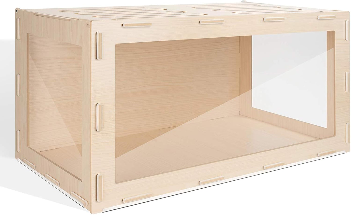 Bigger World - MDF Aspen Terrarium for Hamster Gerbils Mice Lemming Degus or Other Small-Sized Pets(39.4 X 19.7 X 19.7 Inches, Burlywood)