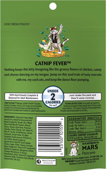 Cat Treats, Classic Crunchy and Soft Cat Treats, Catnip Fever Flavor, Catnip Treats, 3 Oz. Pouch (Pack of 12)