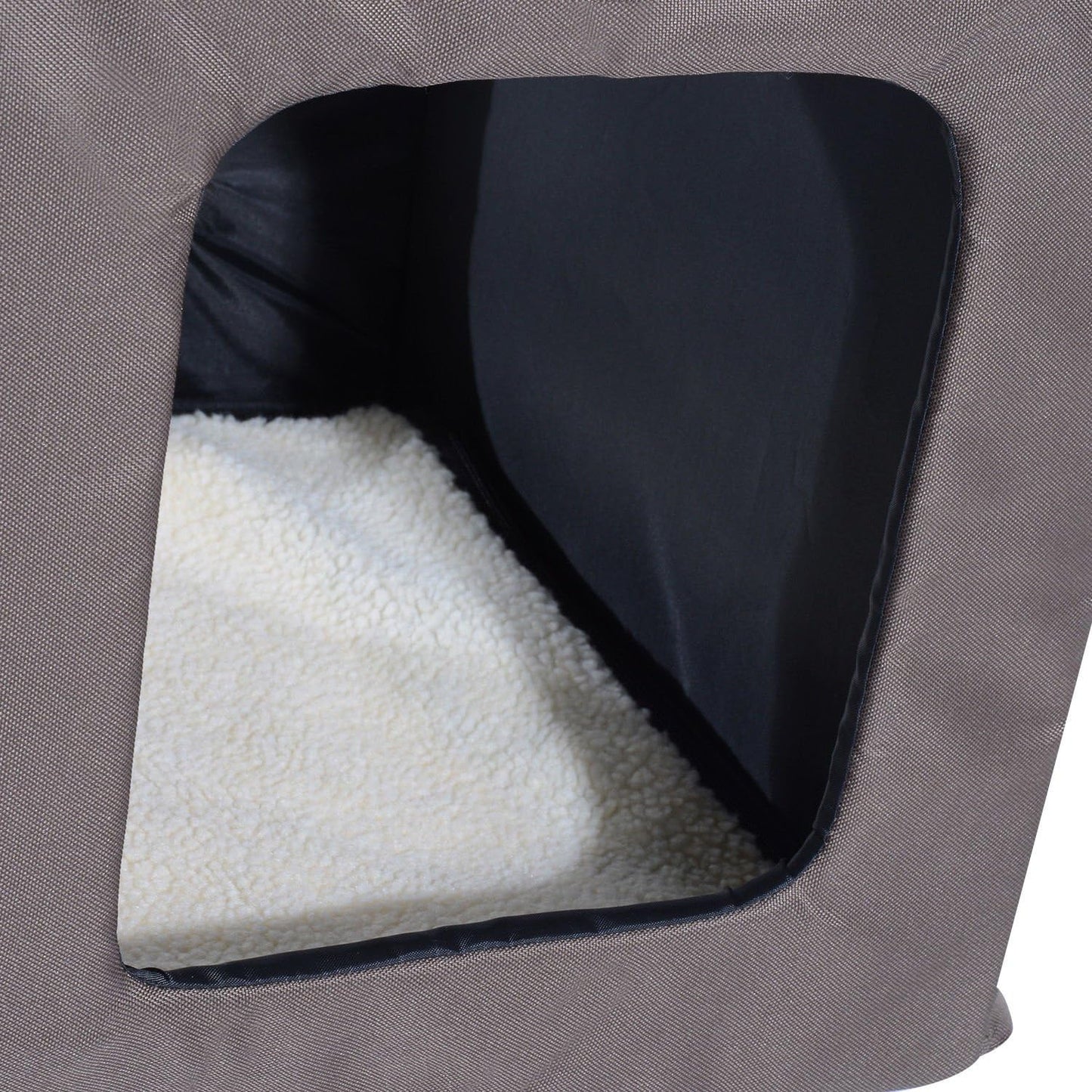 Double Heated Cat House Portable Indoor/Outdoor Kitty Shelter for Ferral Cat in Winter, Brown