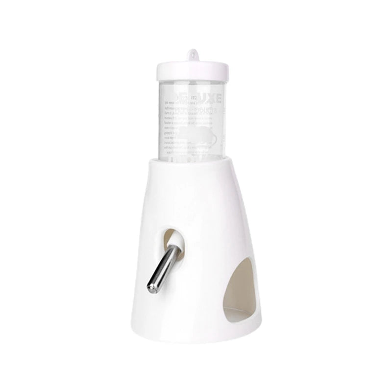 Small Animal Plastic Water Bottle with Stand Holder 2.7 Oz No Drip Waterer for Hamster Guinea Pig Rabbit for Glass Tank