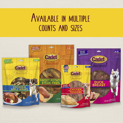 Gourmet Duck Jerky Dog Treats for Training - Healthy & Natural Dog Training Treats for Small & Large Breeds - Inspected & Tested in USA (14 Oz.)