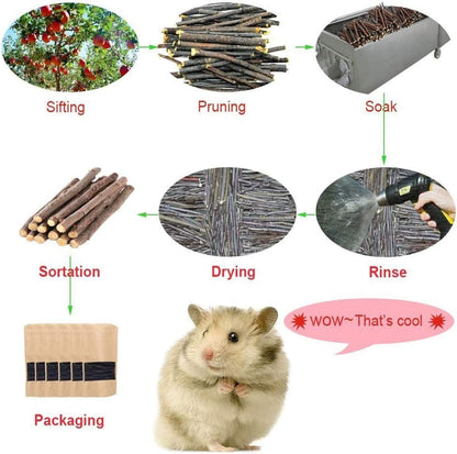150G and 300G Natural Sweet Bamboo Sticks Small Animals Treats Toys, Rabbit Hamster Guinea Pigs Toys Chinchilla Squirrel Bunny Chew Toys(150G)