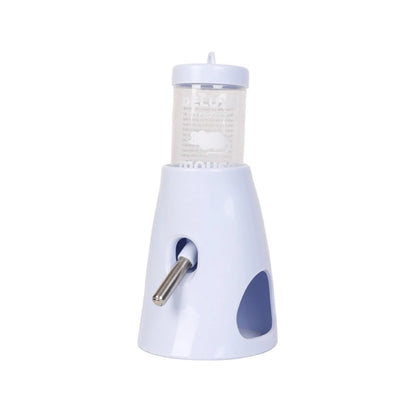 Small Animal Plastic Water Bottle with Stand Holder 2.7 Oz No Drip Waterer for Hamster Guinea Pig Rabbit for Glass Tank