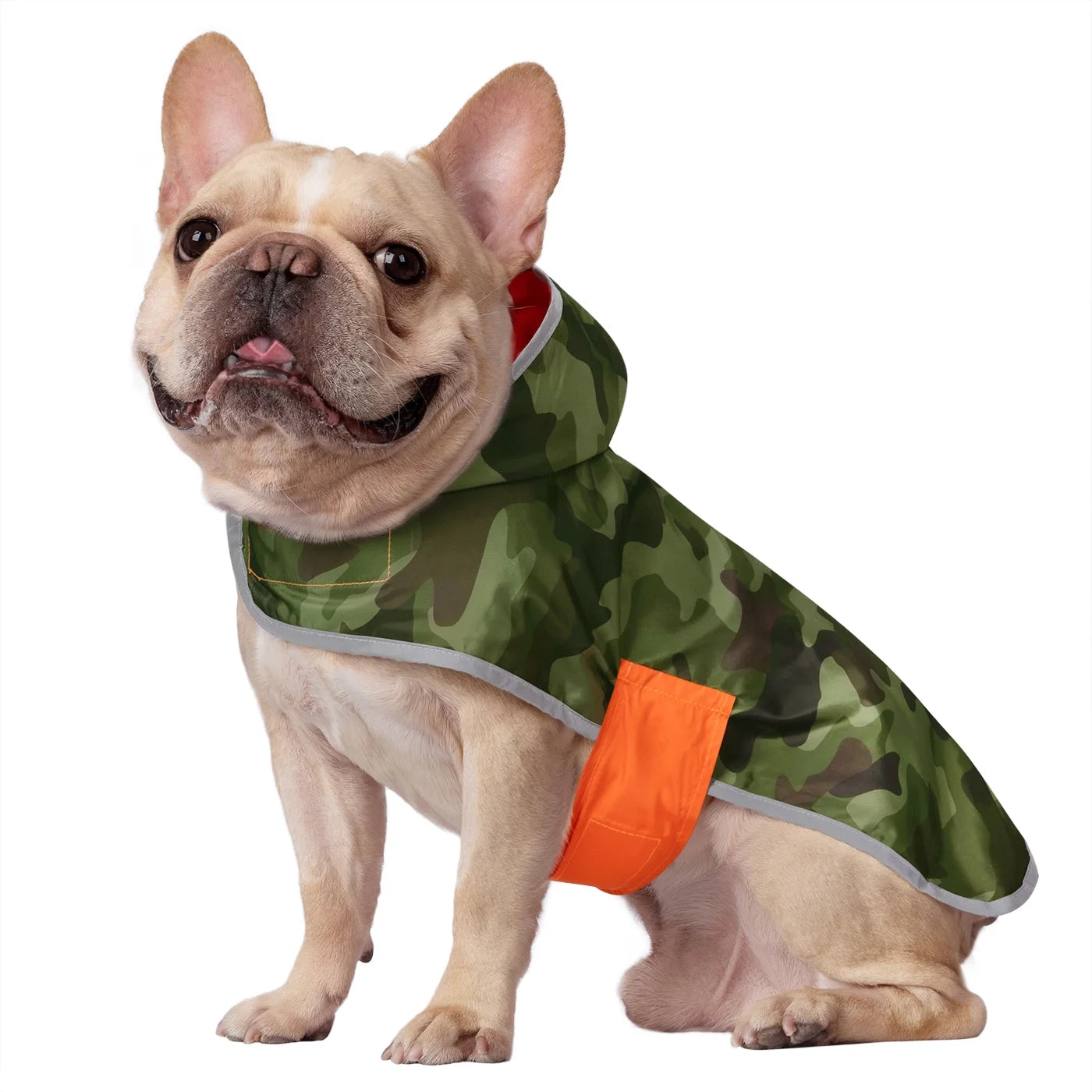 Reversible Dog Raincoat Hooded Slicker Poncho Rain Coat Jacket for Small Medium Large Dogs Camo / Orange S