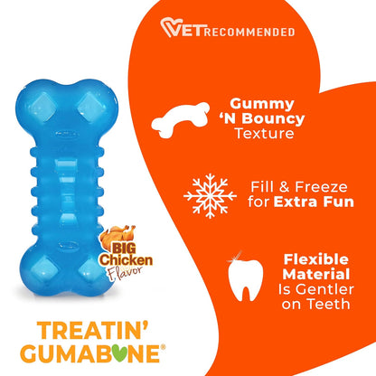 Flexi Chill & Chew Toy for Dogs with Treat Pockets, Dog Toys for Moderate Chewers, Chicken Flavor, Medium - up to 35 Lbs, 1 Count