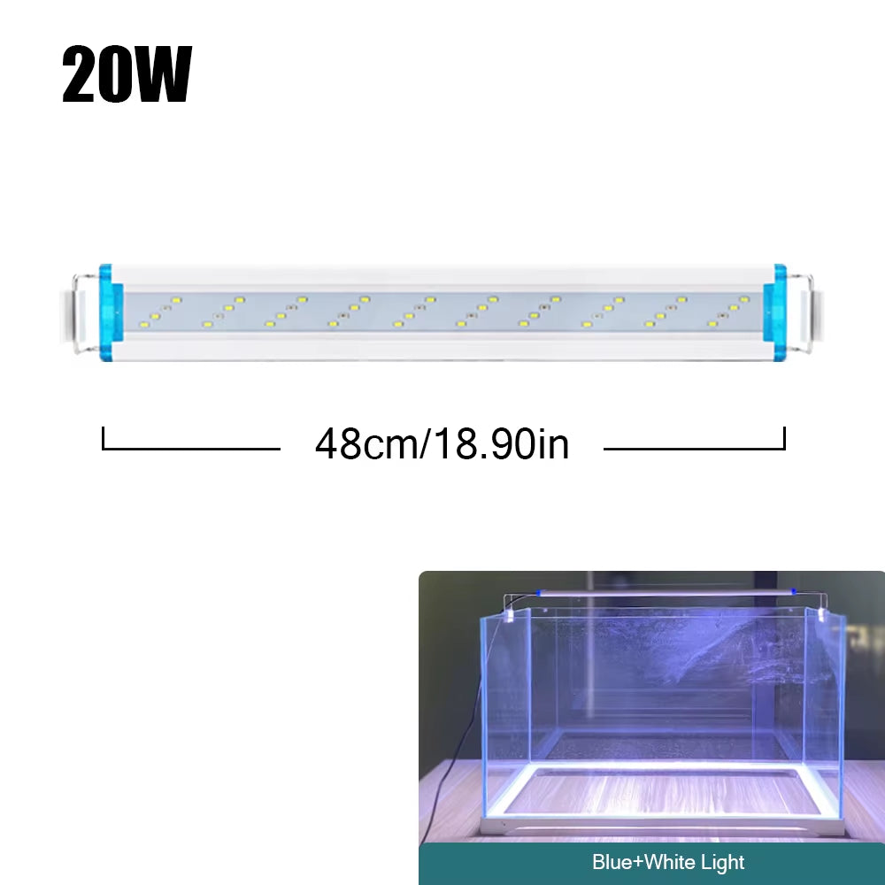 18~70CM Super Bright Lamp LED Aquarium Light for Aquatic Plant Fish Tank Extensible Clip Lamp 90~260V