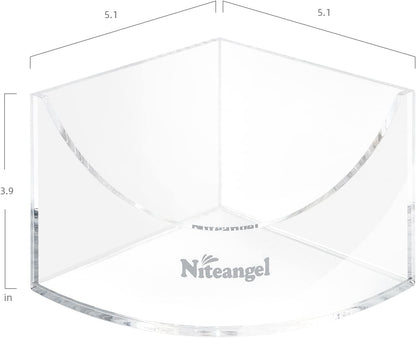 Small Animal Sand-Bath Box - Acrylic Critter'S Sand Bath Shower Room & Digging Sand Container for Hamsters Mice Lemming Gerbils or Other Small Pets (Fan-Shaped, Transparent)