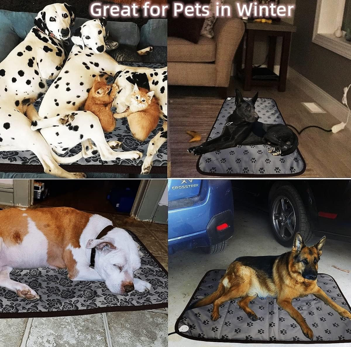 Dog Heating Pad Heated Cat Bed Puppy Heating Pad for Whelping New Born Pet | Indoor Use Waterproof Extra Large Crate House Home Use 110 Volt Adjustable Temperature Control Auto Overheat Shut Off