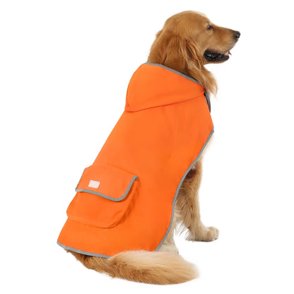 Reversible Dog Raincoat Hooded Slicker Poncho Rain Coat Jacket for Small Medium Large Dogs Camo / Orange XXL