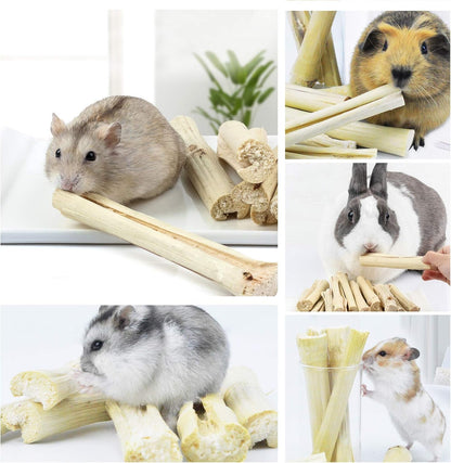 150G and 300G Natural Sweet Bamboo Sticks Small Animals Treats Toys, Rabbit Hamster Guinea Pigs Toys Chinchilla Squirrel Bunny Chew Toys(150G)