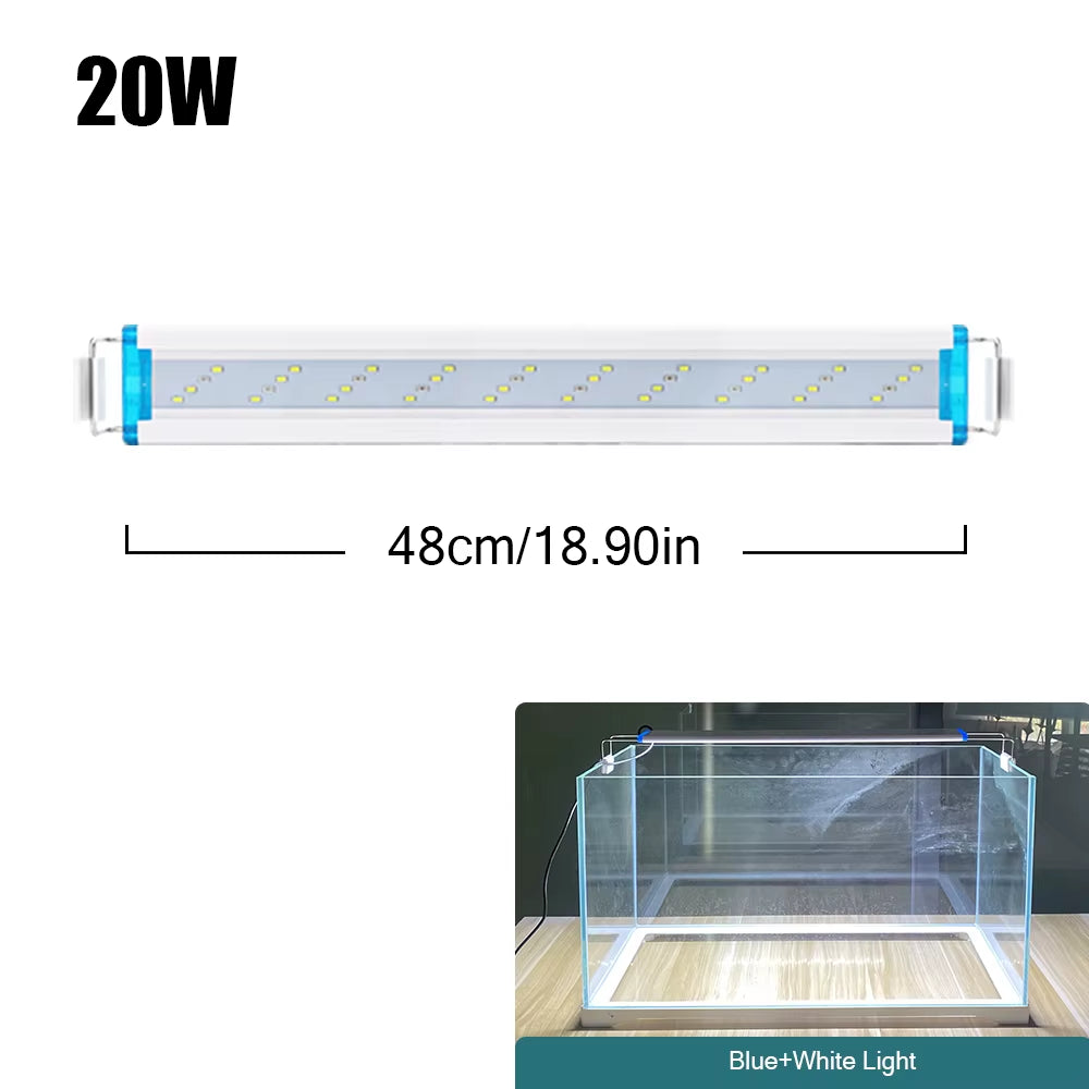 18~70CM Super Bright Lamp LED Aquarium Light for Aquatic Plant Fish Tank Extensible Clip Lamp 90~260V