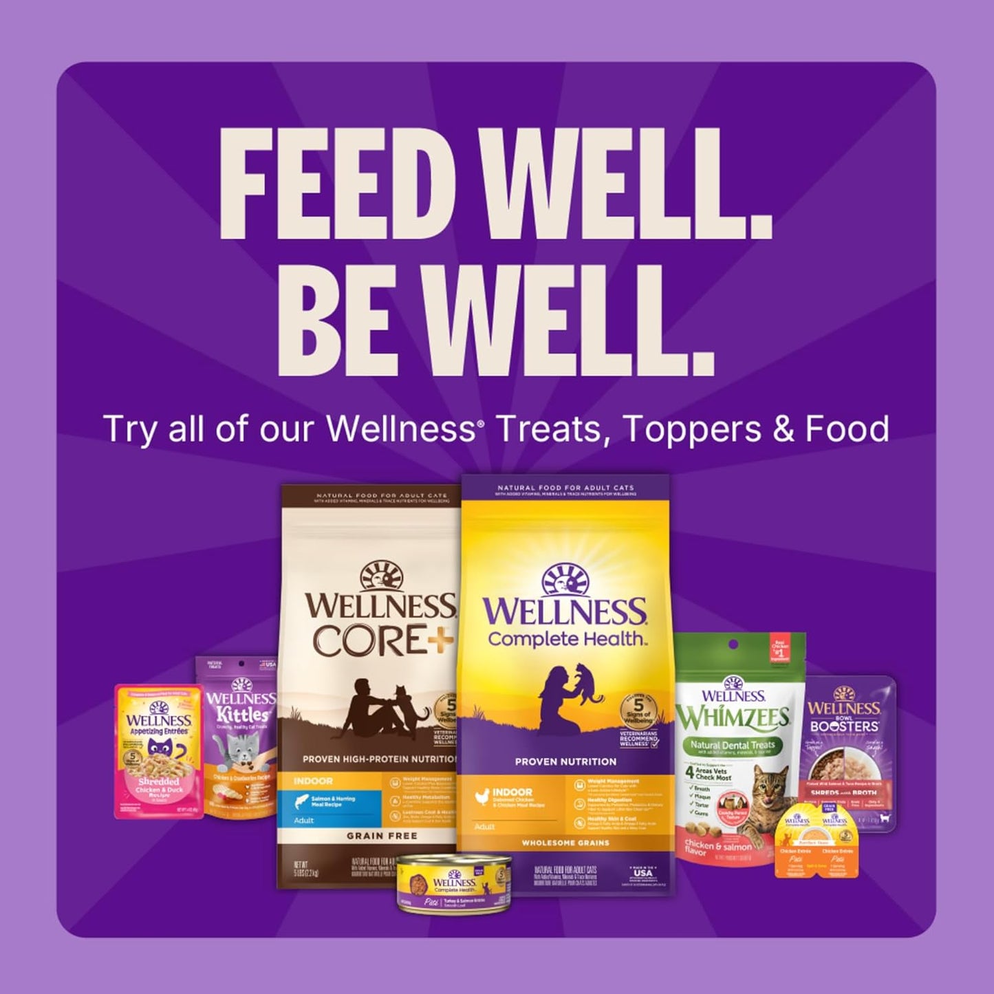 Wellness Kittles Crunchy Cat Treats, All Lifestages, Kitten to Senior, Natural, Grain Free, Salmon and Cranberry Flavor, 6 Oz Bag