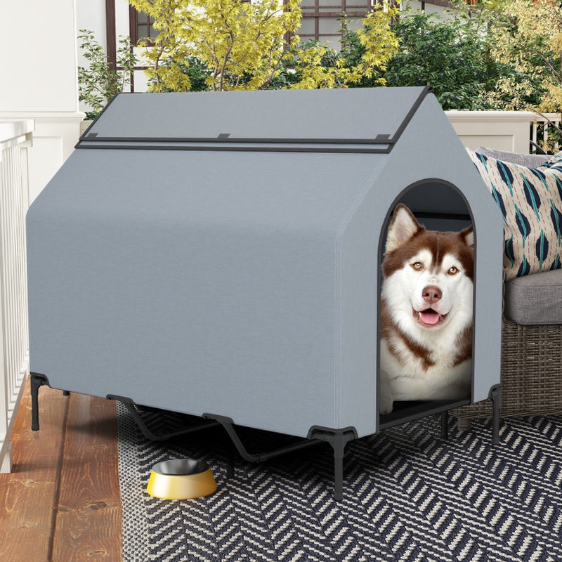 Large/Middle/Small Outdoor Elevated Pet House with Ventilated Windows