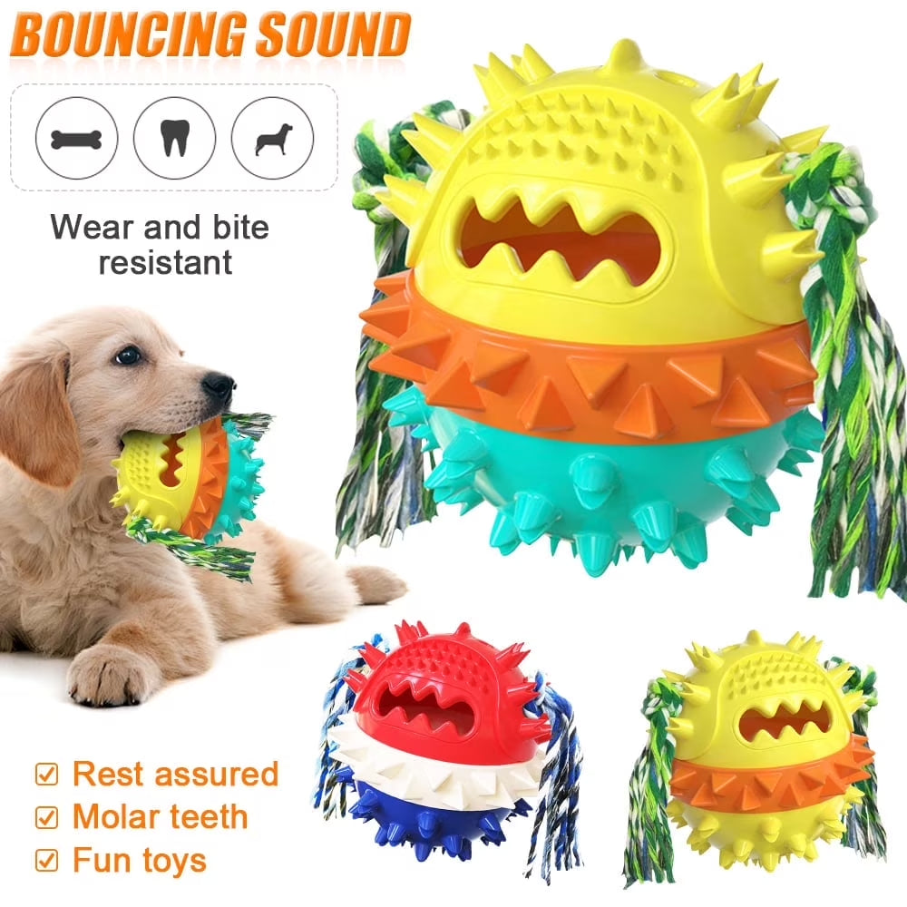 Ultra Durable Squeaky Dog Toy for Aggressive Chewers, Red, Large