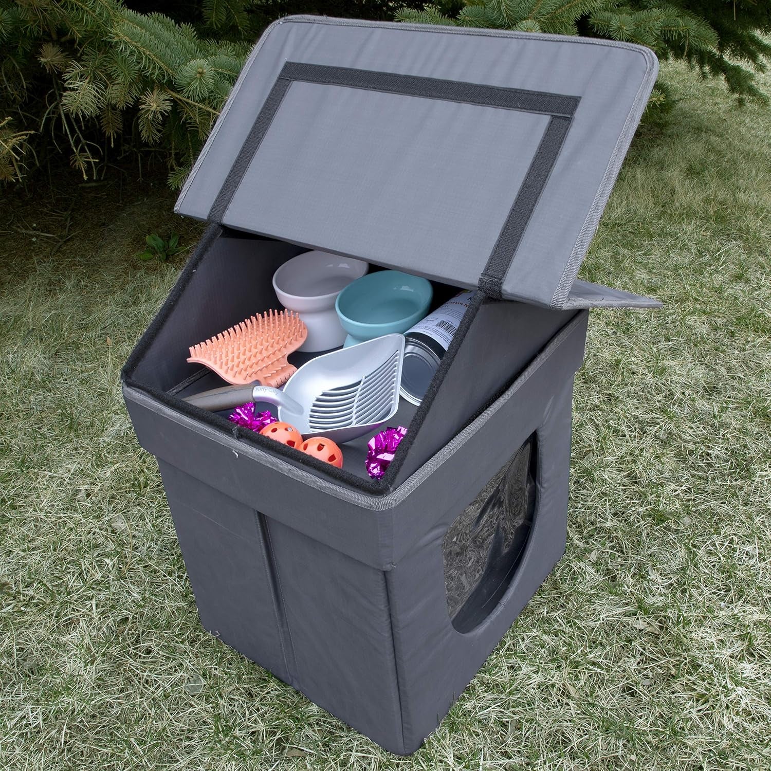 Outdoor Stackable Cat House, Cat Cube, Water Resistant Condo, Outdoor Heated Cat House