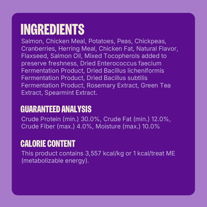 Wellness Kittles Crunchy Cat Treats, All Lifestages, Kitten to Senior, Natural, Grain Free, Salmon and Cranberry Flavor, 6 Oz Bag