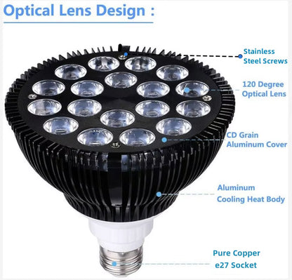 Full Spectrum LED Aquarium Reef Light Grow Lamp Fish Tank Bulb for Coral Fish Saltwater Nanotank Plant SPS LPS