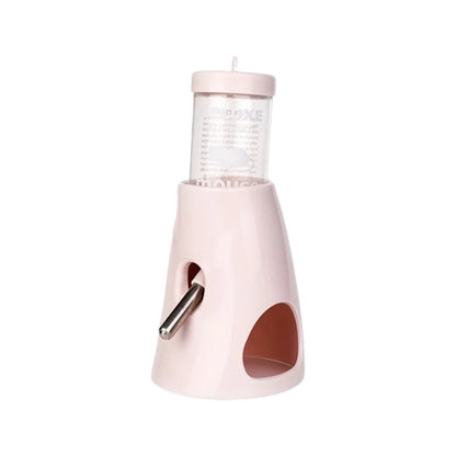 Small Animal Plastic Water Bottle with Stand Holder 2.7 Oz No Drip Waterer for Hamster Guinea Pig Rabbit for Glass Tank