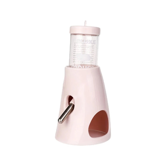 Small Animal Plastic Water Bottle with Stand Holder 2.7 Oz No Drip Waterer for Hamster Guinea Pig Rabbit for Glass Tank