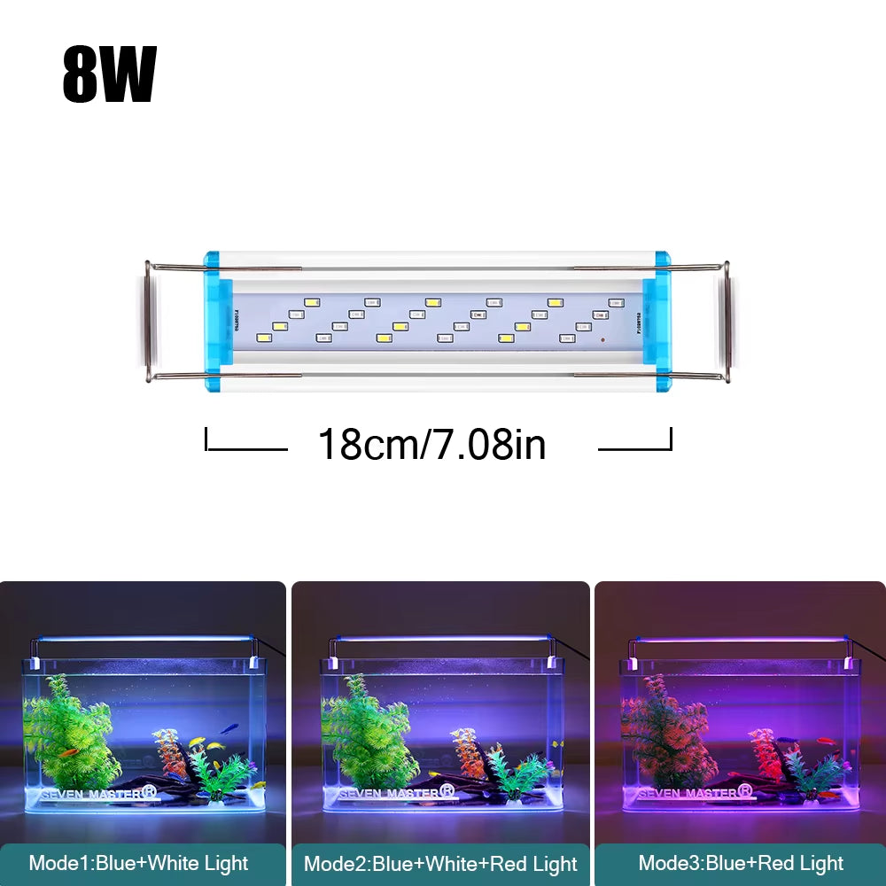 18~70CM Super Bright Lamp LED Aquarium Light for Aquatic Plant Fish Tank Extensible Clip Lamp 90~260V