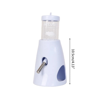 Small Animal Plastic Water Bottle with Stand Holder 2.7 Oz No Drip Waterer for Hamster Guinea Pig Rabbit for Glass Tank