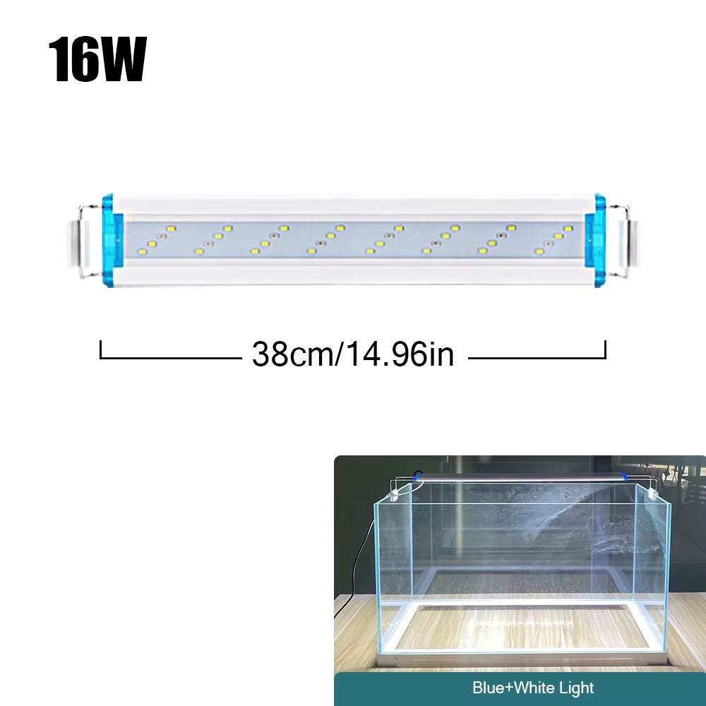 18~70CM Super Bright Lamp LED Aquarium Light for Aquatic Plant Fish Tank Extensible Clip Lamp 90~260V